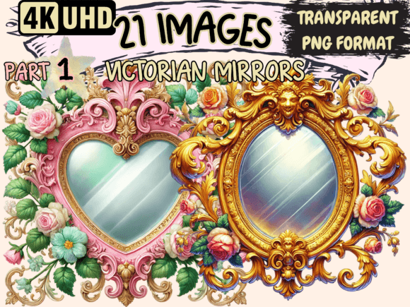 Add Timeless Elegance with Victorian Mirrors Clipart