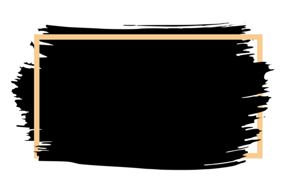 Black Brush Stroke in Square Frame: Bold, Artistic Deco