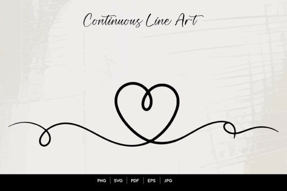 Elegant Minimal Heart Line Art SVG Design File