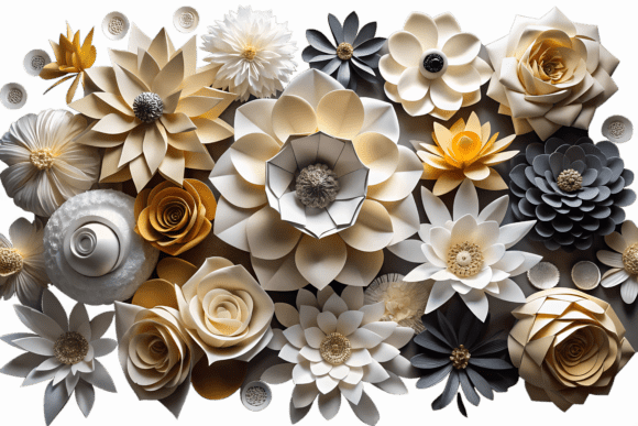 Elegant Paper Flowers Assortment PNG: Your Design Secret Weapon