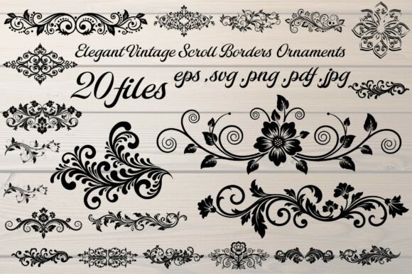 Elegant Vintage Scroll Borders: Timeless Design Elements