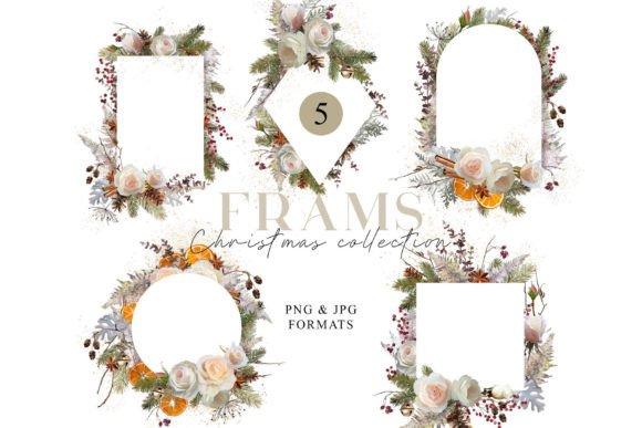 Elegant Wedding Frames: Rose Flowers Clipart PNG