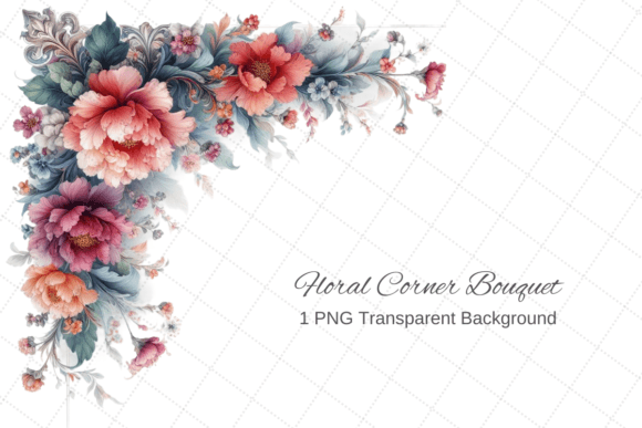 Elevate Your Brand with a Watercolor Floral Corner Border PNG