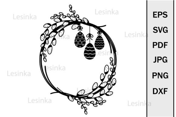Festive Easter Egg Garland Frame Svg for Your Projects