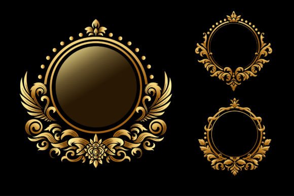 Golden Classic Circular Frame: Design Elegance in Motion