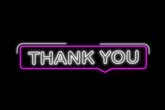 Illuminate Your Message with Thank You Lettering Neon Sign Font