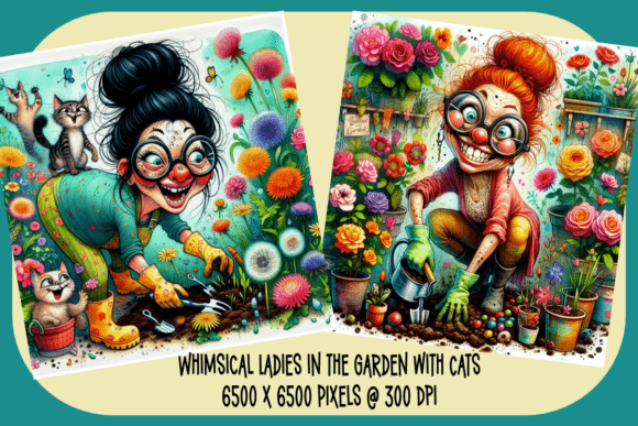 Joyful Gardeners: Whimsical Ladies