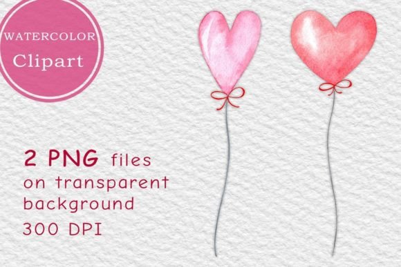 Pink Balloons Watercolor Clipart: Joyful Design Elements