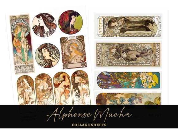 Timeless Elegance: Using the Alphonse Mucha Art Nouveau Collage Sheet
