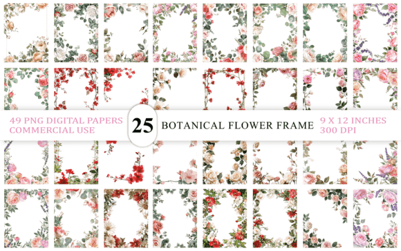 Vintage Botanical Flower Frame PNG: Your Design Shortcut