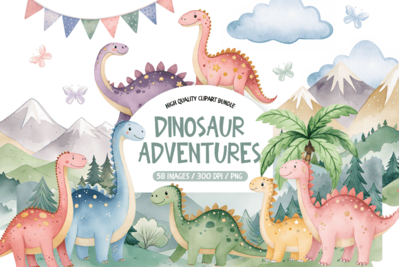 Watercolor Cute Dinosaur Clipart Set: A Designer's Guide