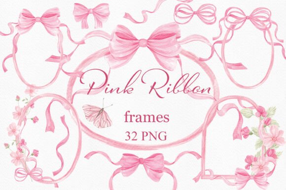 Watercolor Pink Ribbon Flower Frames: A Designer's Guide